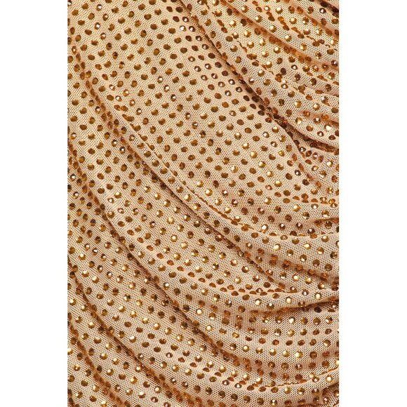 retrofete Oakley Mesh Embellished Gown Dress Sepia Womens Size Medium - Picture 4 of 12